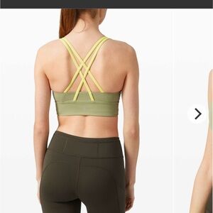 Lululemon Energy Bra Long Line *Medium Support size 4 vista green lemon lime